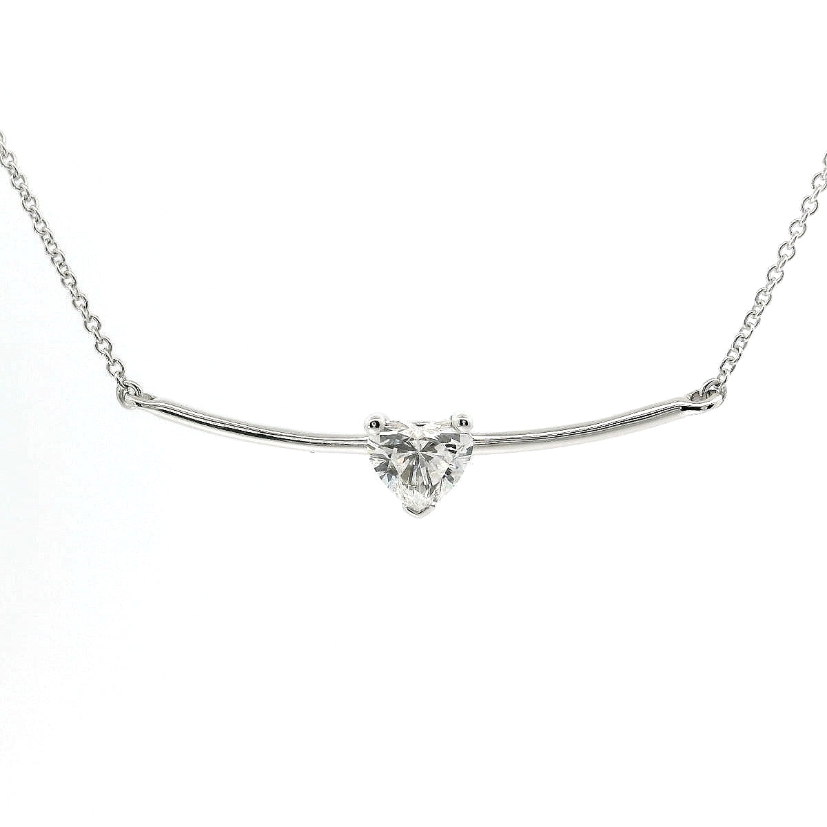 Girocollo punto luce in Oro bianco e diamante Lab-grown taglio Cuore, 0.52 carati.