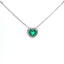 Girocollo in oro bianco con smeraldo Lab-Grown taglio cuore e diamanti Lab-Grown taglio brillante.