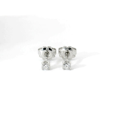 Orecchini punto luce in oro bianco e diamanti Lab-Grown taglio brillante, 0,19 carati.