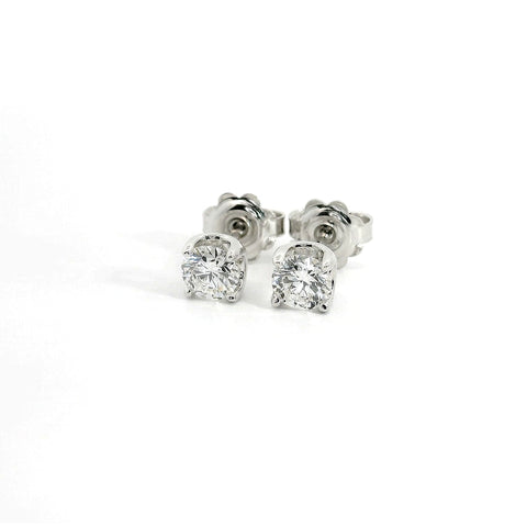 White gold stud earrings with brilliant-cut lab-grown diamonds, 0.86 carats.