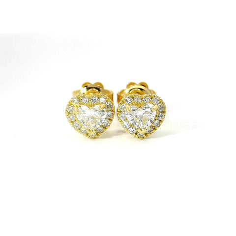 Orecchini Dreams con cuore, oro giallo e diamanti lab-grown taglio cuore e Brillante, 0,83 carati.