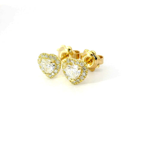 Orecchini Dreams con cuore, oro giallo e diamanti lab-grown taglio cuore e Brillante, 0,83 carati.