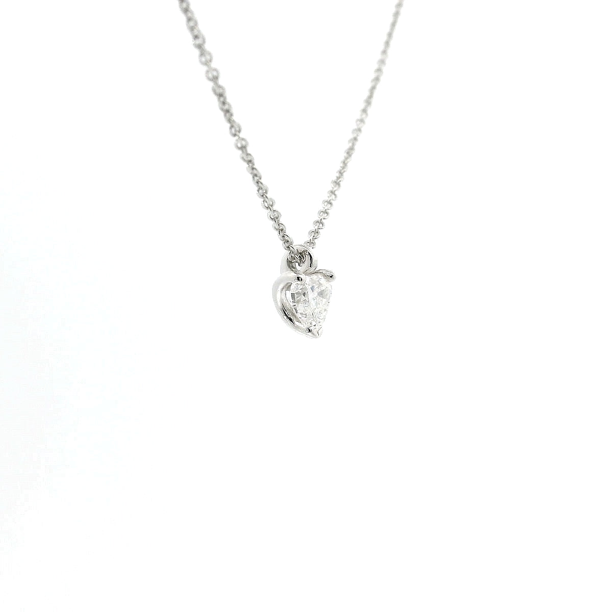 Girocollo punto luce in oro bianco e diamante Lab-grown taglio cuore, 0,37 carati