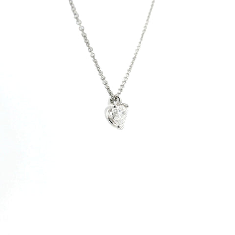 Girocollo punto luce in oro bianco e diamante Lab-grown taglio cuore, 0,37 carati