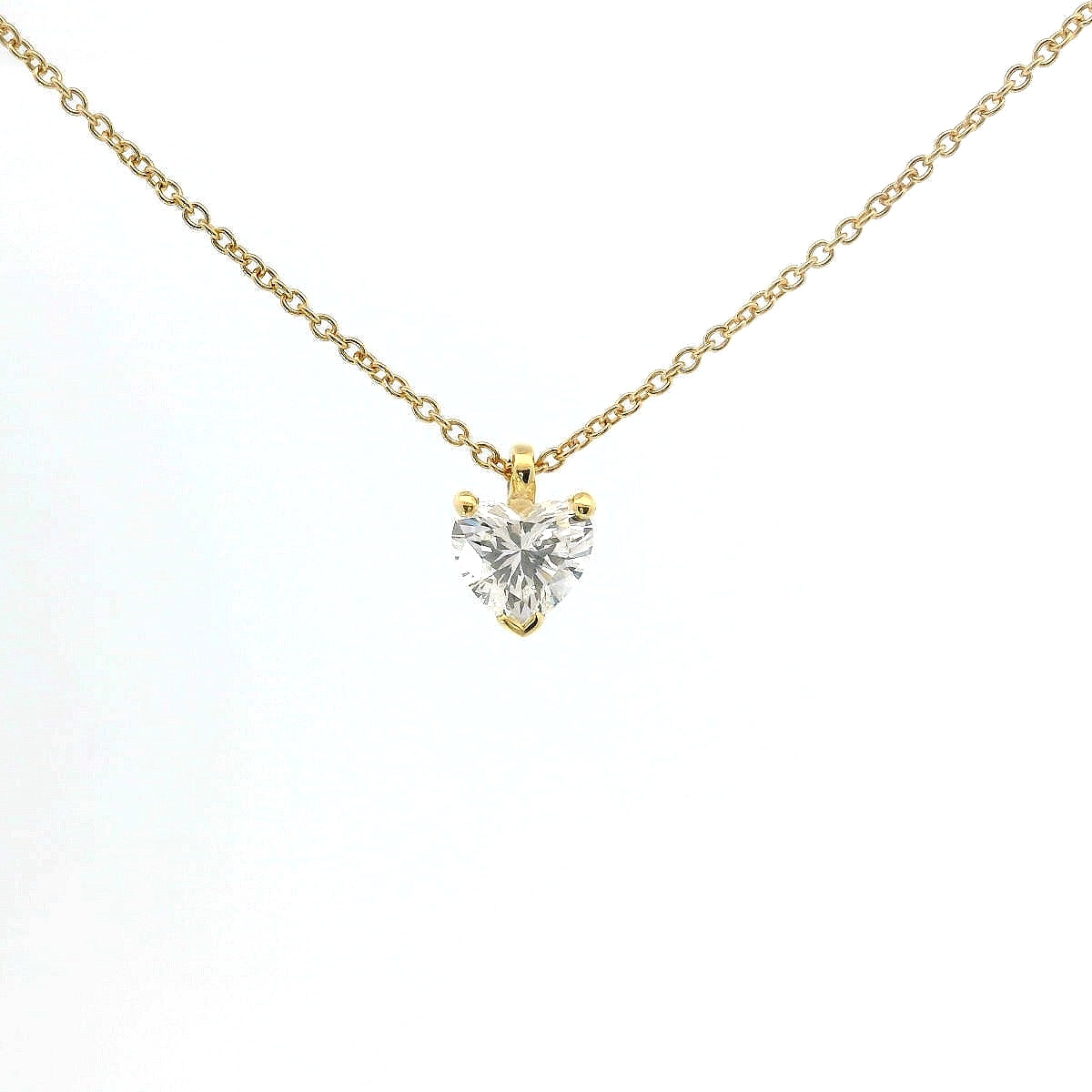 Girocollo punto luce in oro giallo e diamante Lab-grown taglio cuore, 0,51 carati.