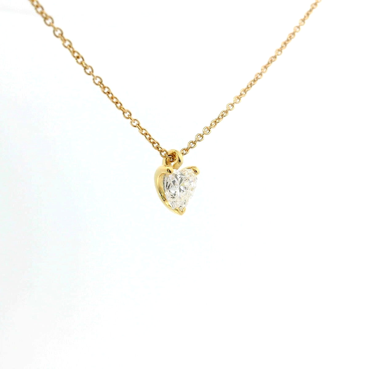 Girocollo punto luce in oro giallo e diamante Lab-grown taglio cuore, 0,51 carati.