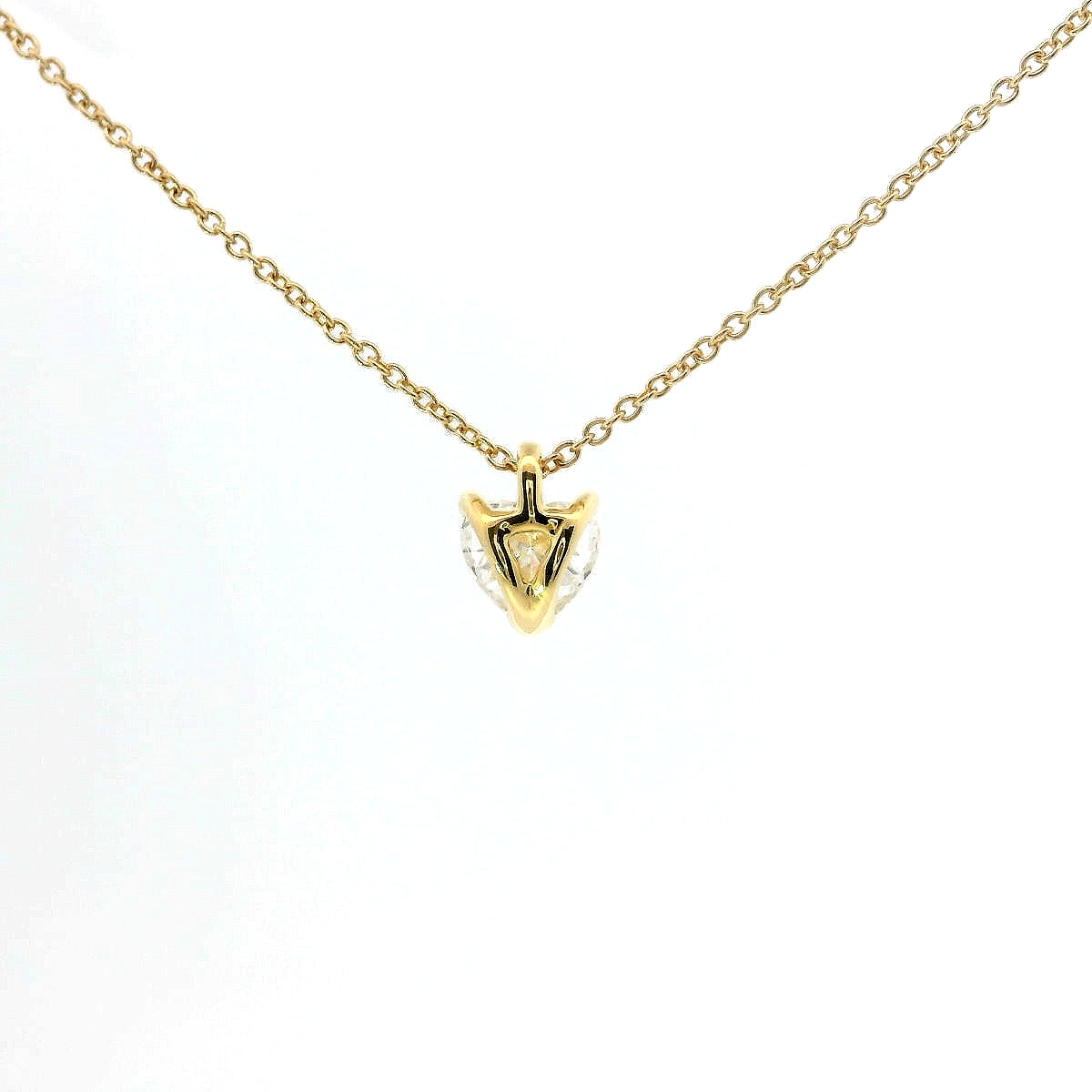 Girocollo punto luce in oro giallo e diamante Lab-grown taglio cuore, 0,51 carati.