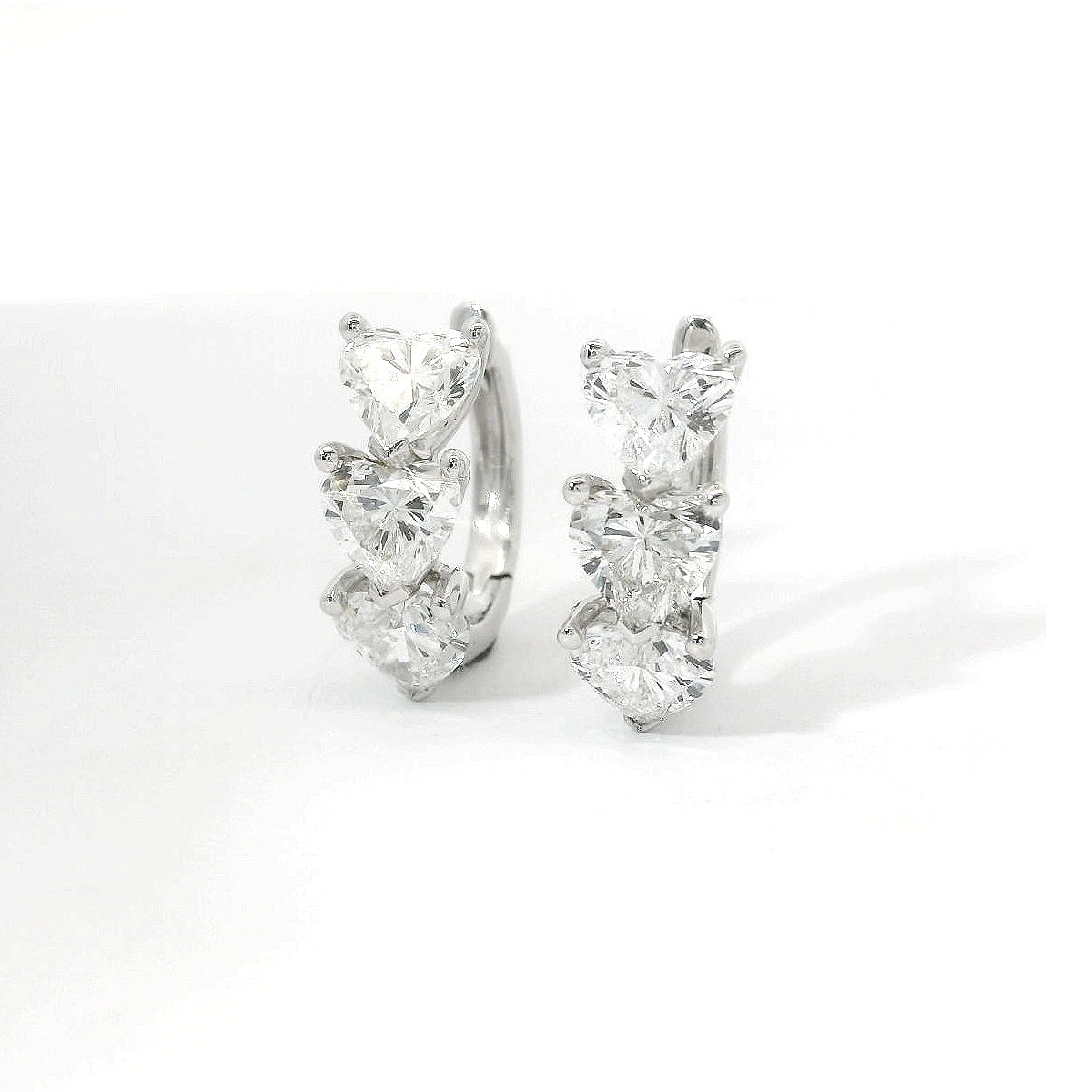 Philip Jones Set Di 3 Orecchini A Cuore - Placcato Oro, Argento E Oro Rosa - Gioielli Ipoallergenici Con Finitura Lucida, Regalo In Sacchetto Di Velluto
