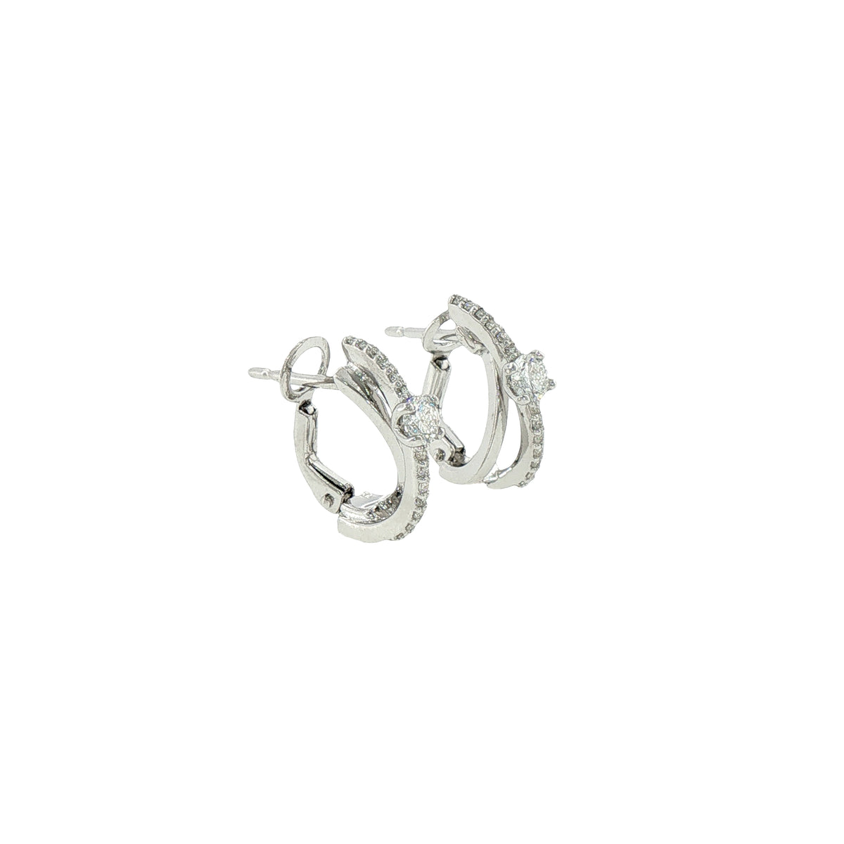 Orecchini Cerchio in Argento 925 con Diamanti Lab-Grown Taglio Brillante