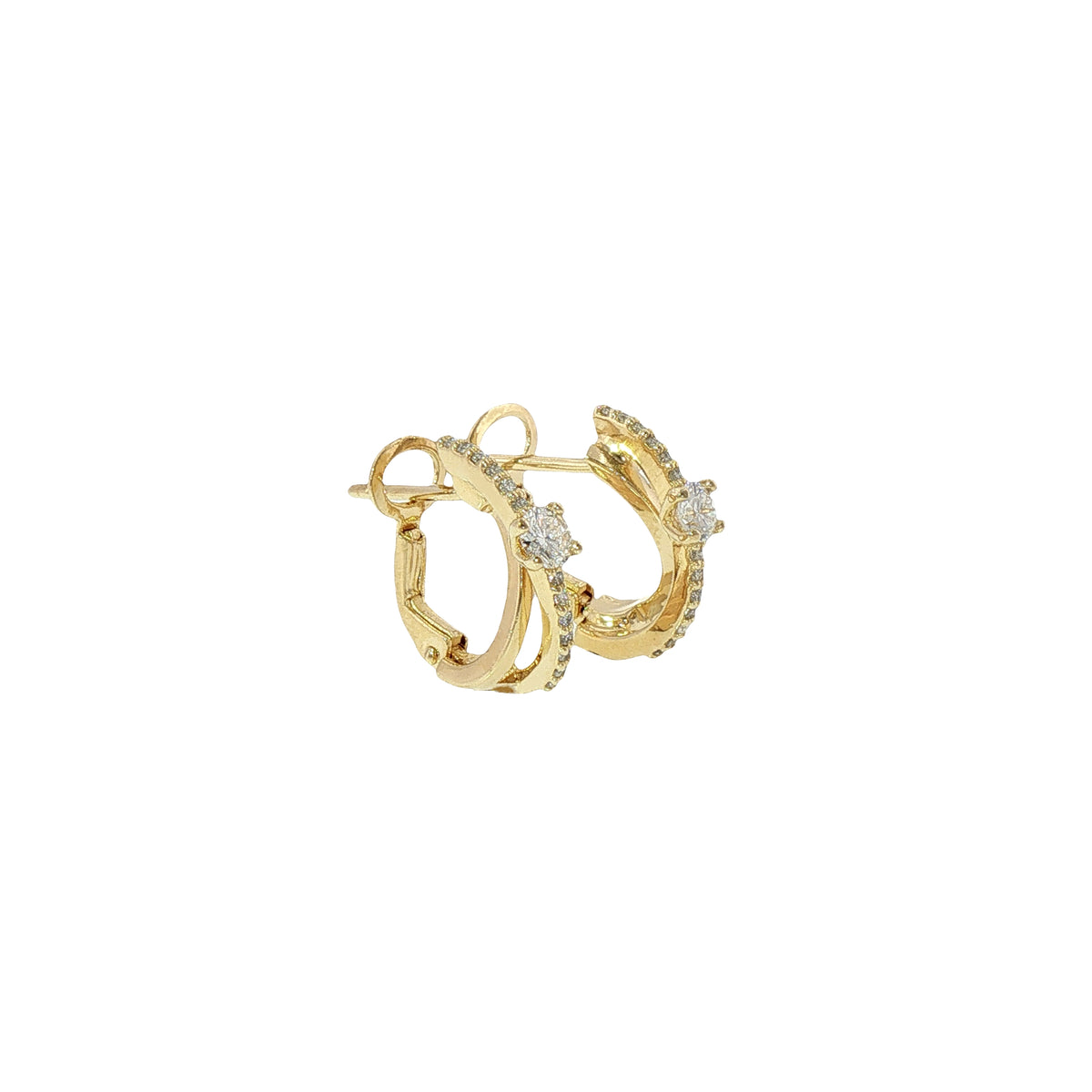 Orecchini Cerchio in Argento 925 con Diamanti Lab-Grown Taglio Brillante