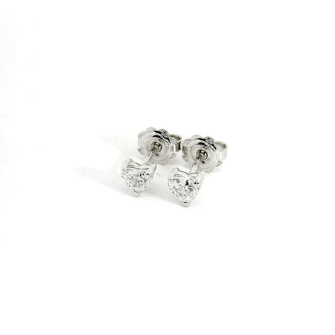 Point light earrings with heart-cut lab-grown diamonds, 0.72 carats.