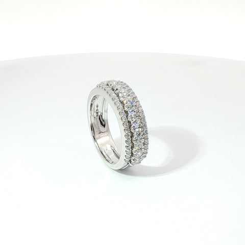 Fascia in oro bianco con diamanti Lab-Grown taglio brillante, 0,97 carati.