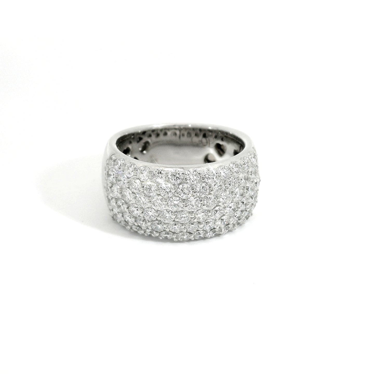 White gold band with brilliant-cut lab-grown diamonds, 2.12 carats.