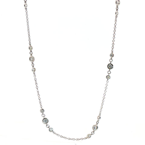 Girocollo in oro bianco con diamanti Lab-Grown taglio brillante, 1,37 carati.