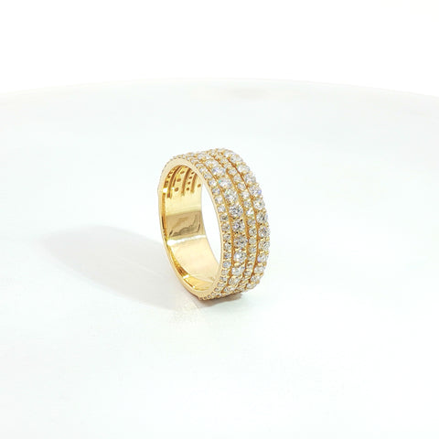 Fascia in oro giallo con diamanti Lab-Grown taglio brillante, 1,52 carati.