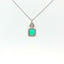 Girocollo in oro bianco con smeraldo Lab-Grown taglio asscher e diamante Lab-Grown taglio trillion.