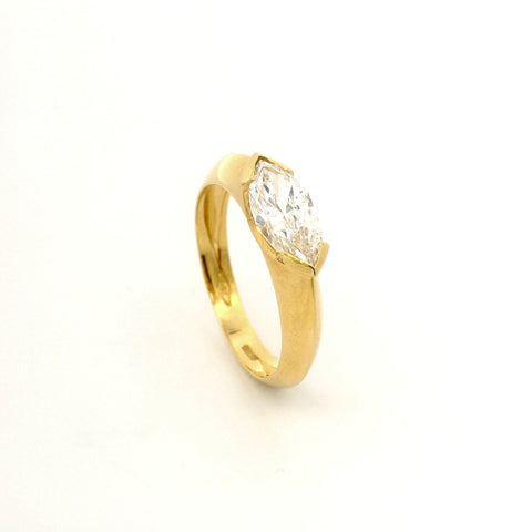 Solitaire with heart-cut lab-grown diamond, 3.01 carats.