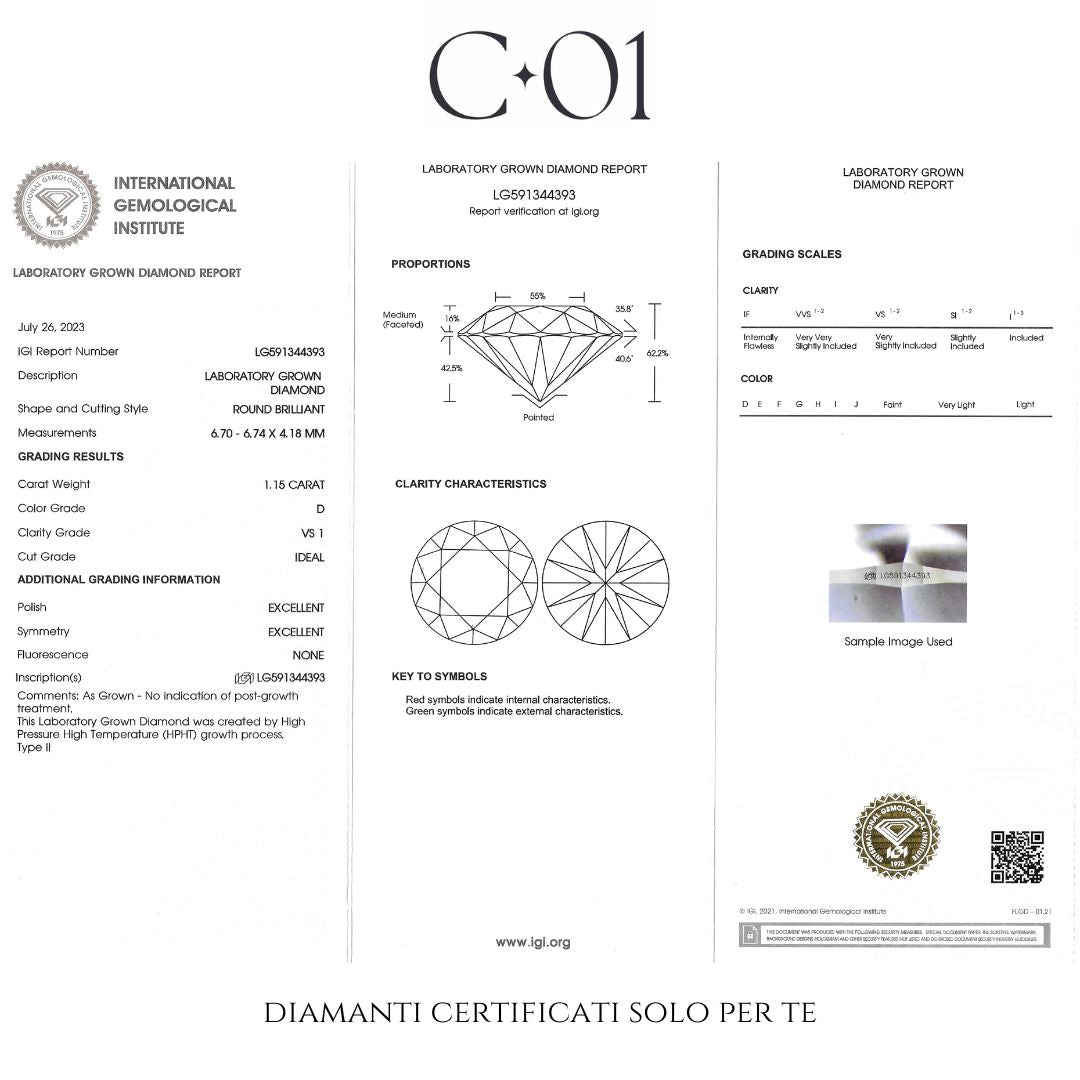 Orecchini Tennis a gradazione in oro bianco con diamanti lab-grown taglio brillante, 10,24 carati.