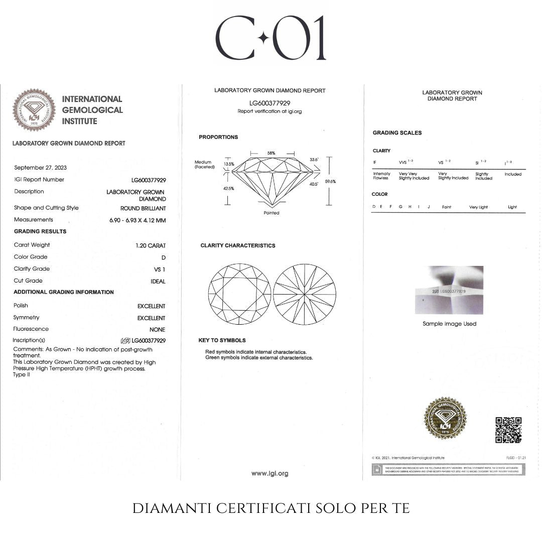 White gold solitaire with brilliant-cut diamonds on the shank, 1.08 carats.