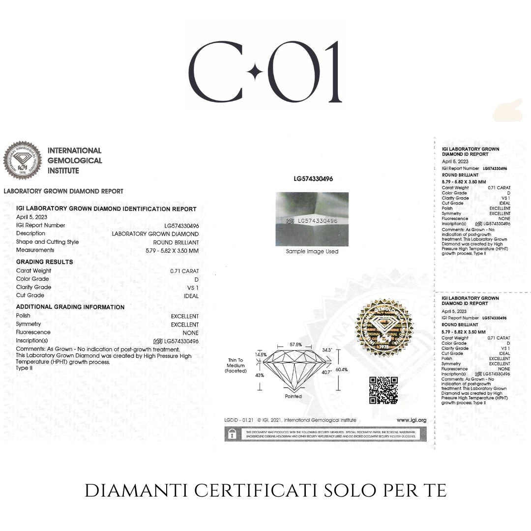 White gold solitaire with brilliant-cut diamonds on the shank, 1.08 carats.