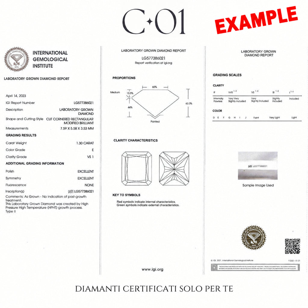 Solitaire with heart-cut lab-grown diamond, 3.01 carats.