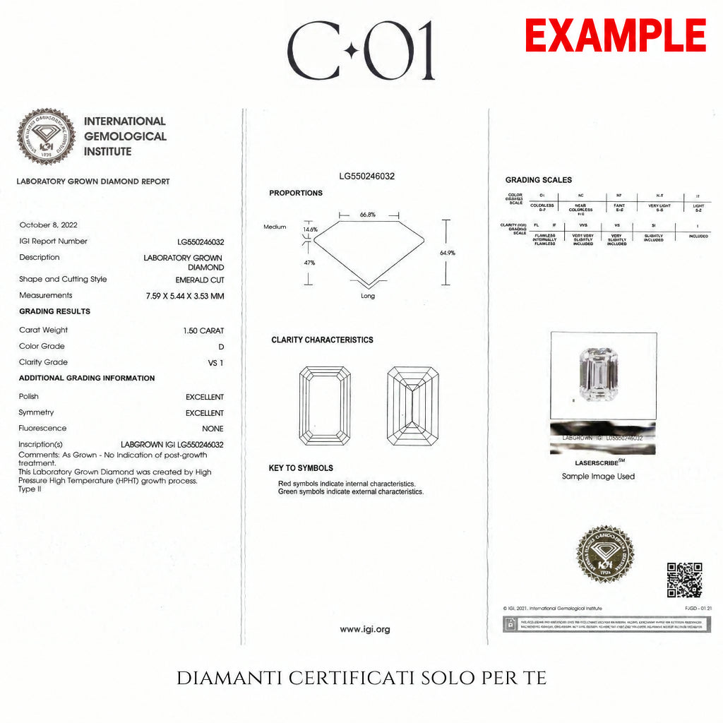 Solitaire with heart-cut lab-grown diamond, 3.01 carats.