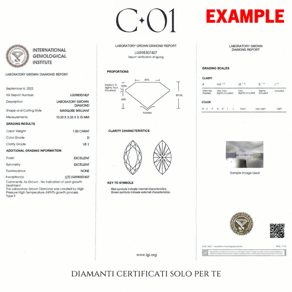 Solitaire with heart-cut lab-grown diamond, 3.01 carats.