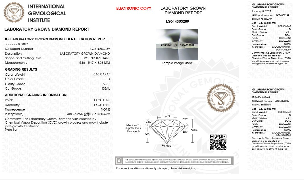 Fedina in oro giallo con diamanti Lab-Grown taglio brillante, 1,73 carati.