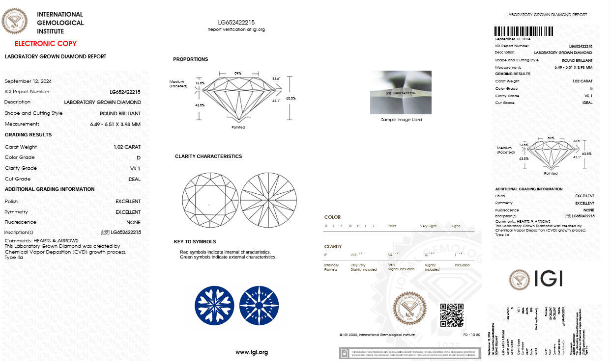 Solitario in oro bianco con diamanti Lab-Grown taglio brillante, 1,69 carati.