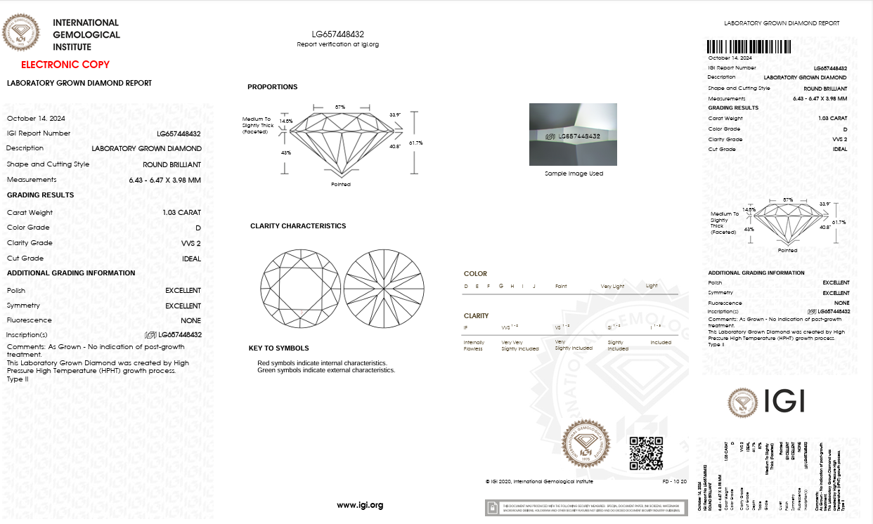 Trilogy in oro bianco con diamanti Lab-Grown taglio brillante, 4,03 carati.