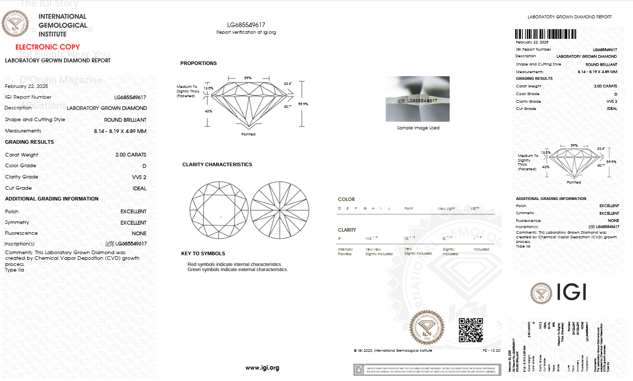 Trilogy in oro bianco con diamanti Lab-Grown taglio brillante, 4,03 carati.