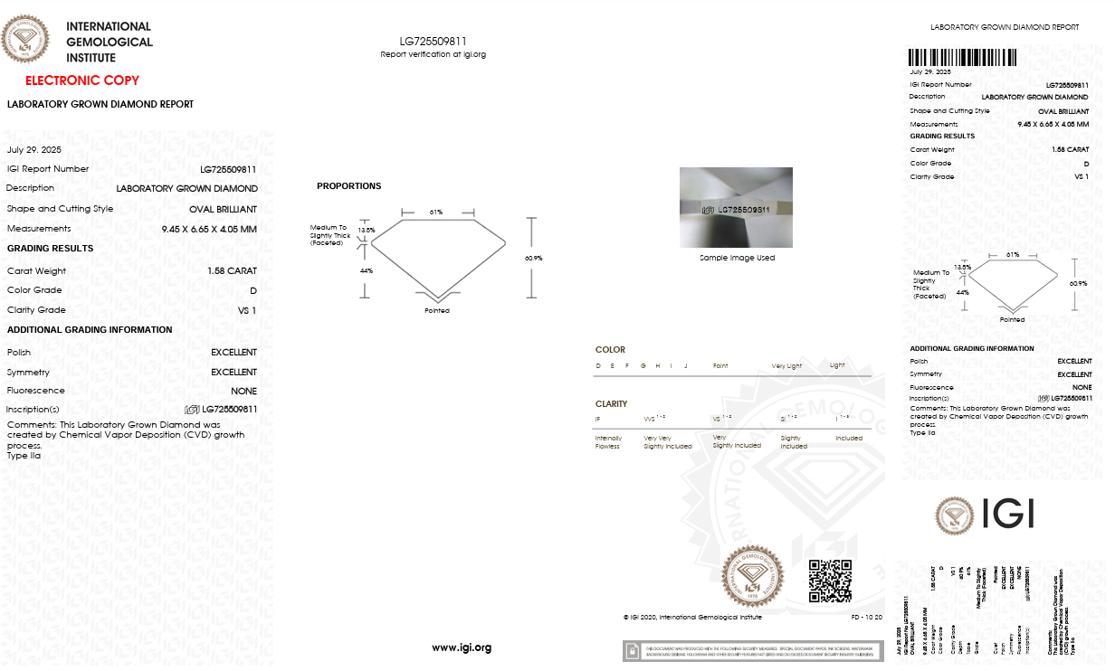 Trilogy in oro bianco con diamanti Lab-Grown taglio ovale e trillion, 2,23 carati.