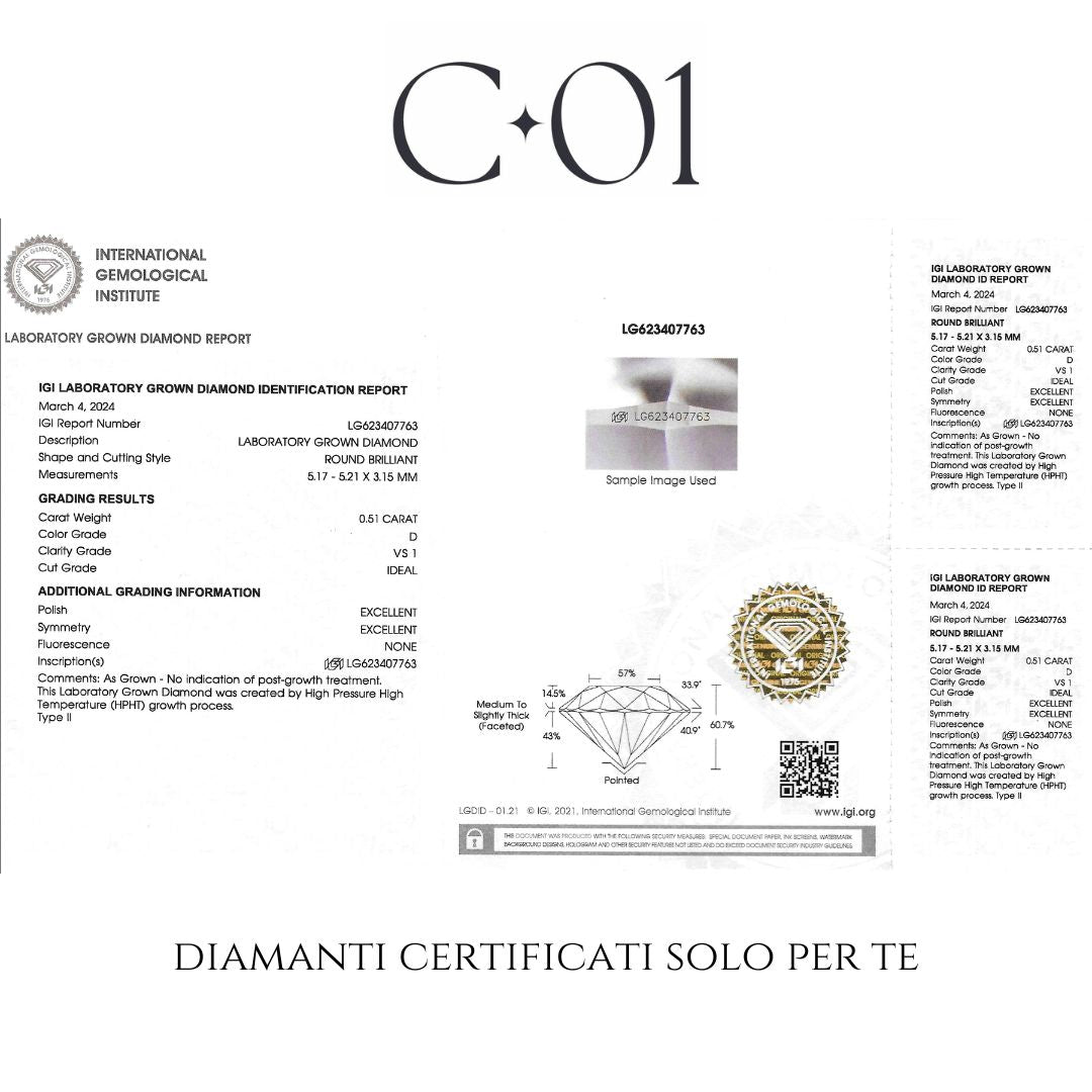 White gold gradation band ring with 7 brilliant-cut lab-grown diamonds, 4.19 carats.