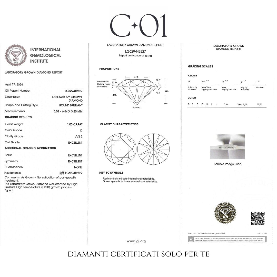 Round Dreams ring in white gold with brilliant-cut lab-grown diamonds, 1.51 carats.