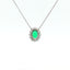 Girocollo in oro bianco con smeraldo Lab-Grown taglio ovale e diamanti Lab-Grown taglio brillante.