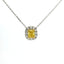 Girocollo dreams in oro bianco e diamante lab-grown taglio cuscino fancy yellow e taglio brillante, 1,12 carati.
