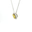 Girocollo dreams in oro bianco e diamante lab-grown taglio cuscino fancy yellow e taglio brillante, 1,12 carati.