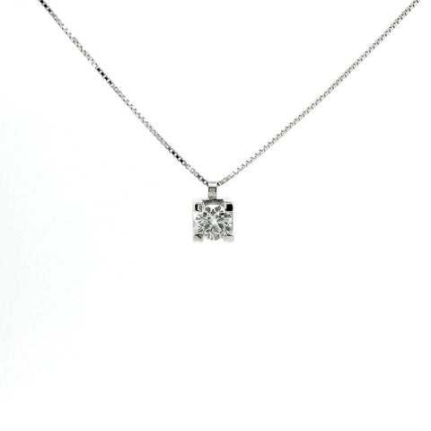 Girocollo punto luce in oro bianco e diamante Lab-Grown taglio brillante, 0,25 carati.