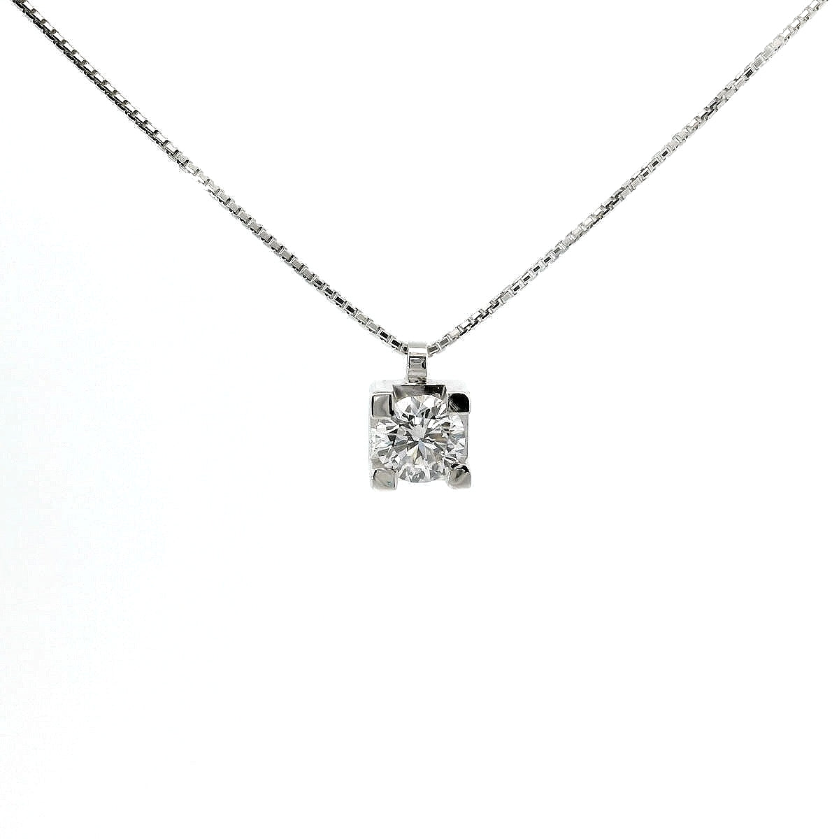 Girocollo punto luce in oro bianco e diamante Lab-grown taglio brillante, 0,33 carati.