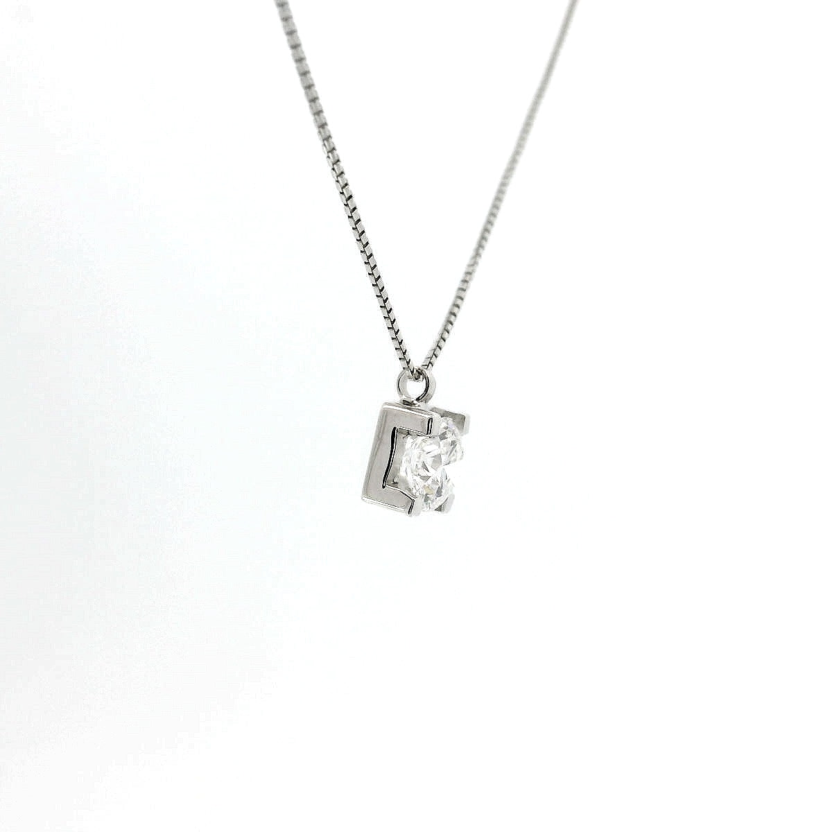 Girocollo punto luce in oro bianco e diamante lab-grown taglio brillante, 0,50 carati.