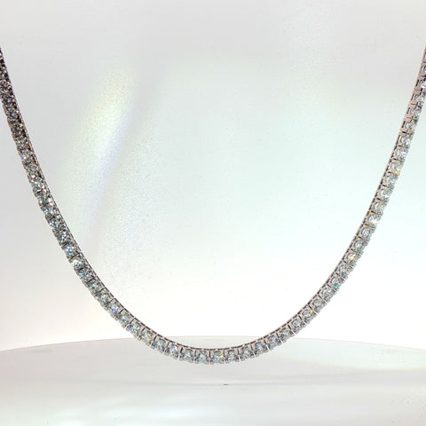 Girocollo tennis in oro bianco con diamanti Lab-Grown taglio brillante, 21,28 carati.