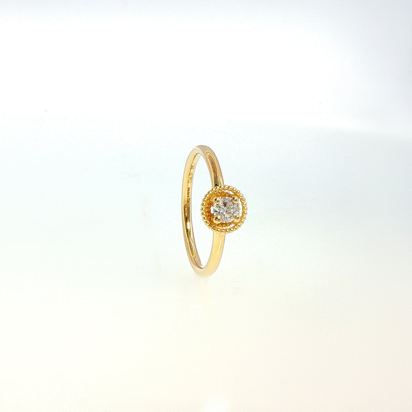 Anello in Argento 925 Dorato con Diamante Lab-Grown 0,20 Ct