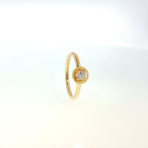 Anello in Argento 925 Dorato con Diamante Lab-Grown 0,20 Ct