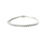White gold wire tennis bracelet with brilliant-cut lab-grown diamonds, 5.54 carats.