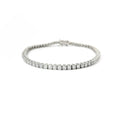 White gold wire tennis bracelet with brilliant-cut lab-grown diamonds, 5.54 carats.