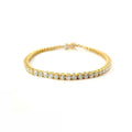 White gold wire tennis bracelet with brilliant-cut diamonds, 5.54 carats.