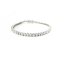 White gold wire tennis bracelet with brilliant-cut lab-grown diamonds, 5.54 carats.