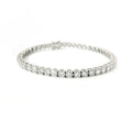 White gold wire tennis bracelet with brilliant-cut lab-grown diamonds, 5.54 carats.