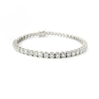 White gold wire tennis bracelet with brilliant-cut lab-grown diamonds, 5.54 carats.