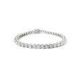 White gold wire tennis bracelet with brilliant-cut lab-grown diamonds, 5.54 carats.